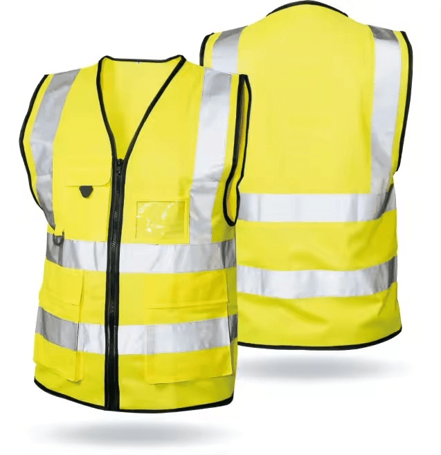 Persona vistiendo una chaqueta naranja de alta visibilidad